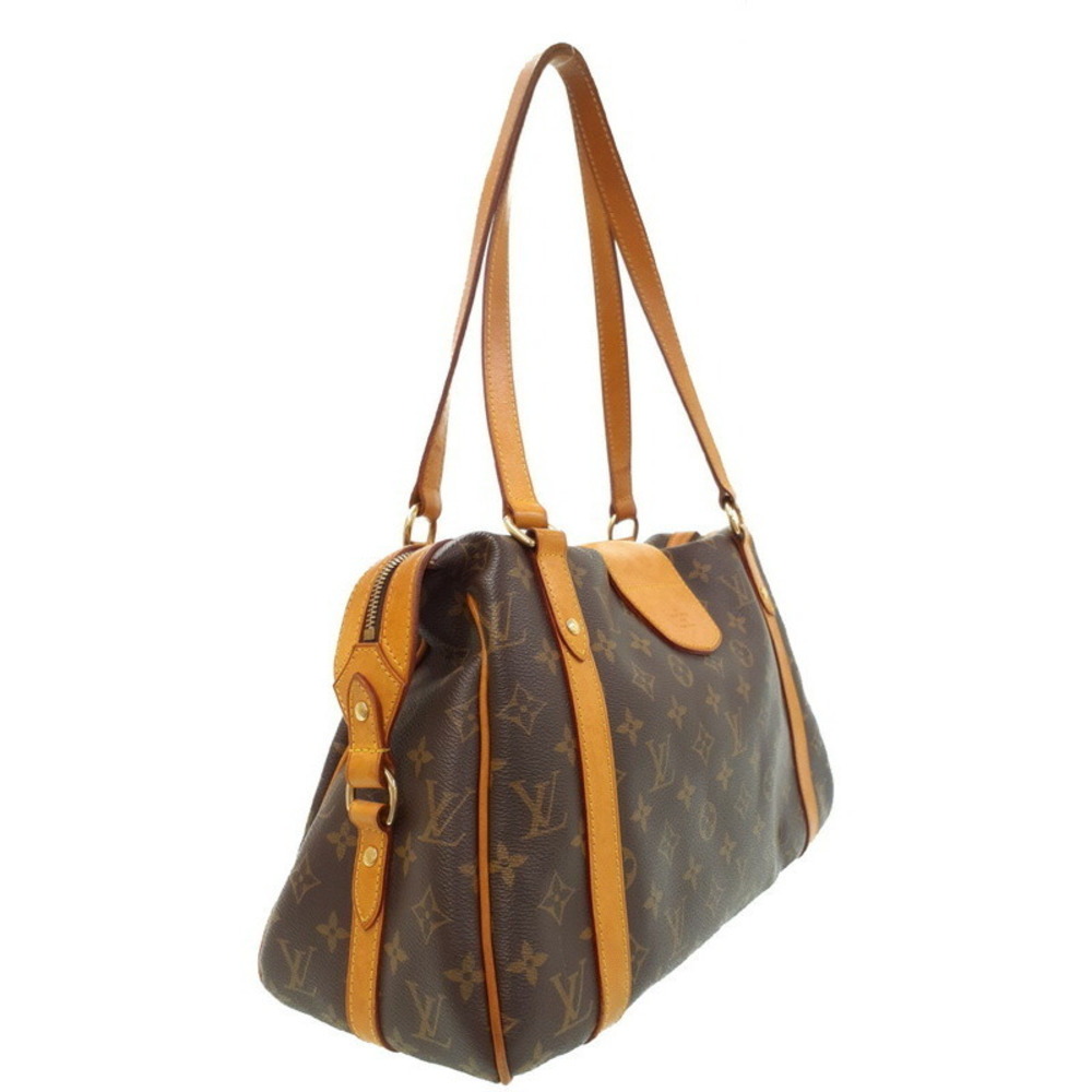 Louis Vuitton Leather Shoulder Brown Bag Monogram Stresa